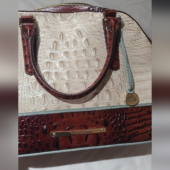 Brahmin Women's Signature Hudson Tri-Color Melbourne Crocodile Embossed Satchel - Picture 4 of 10